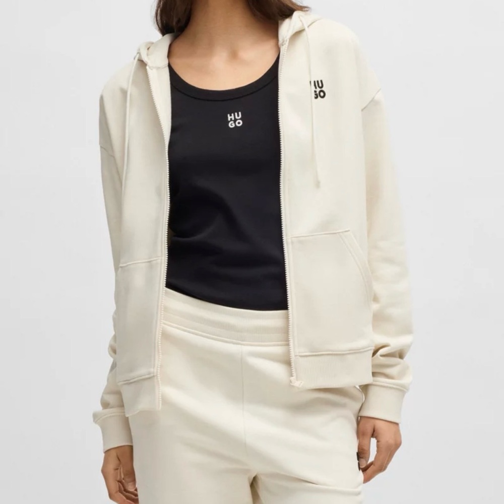 HUGO Off-White Women's Zip-Up Hoodie